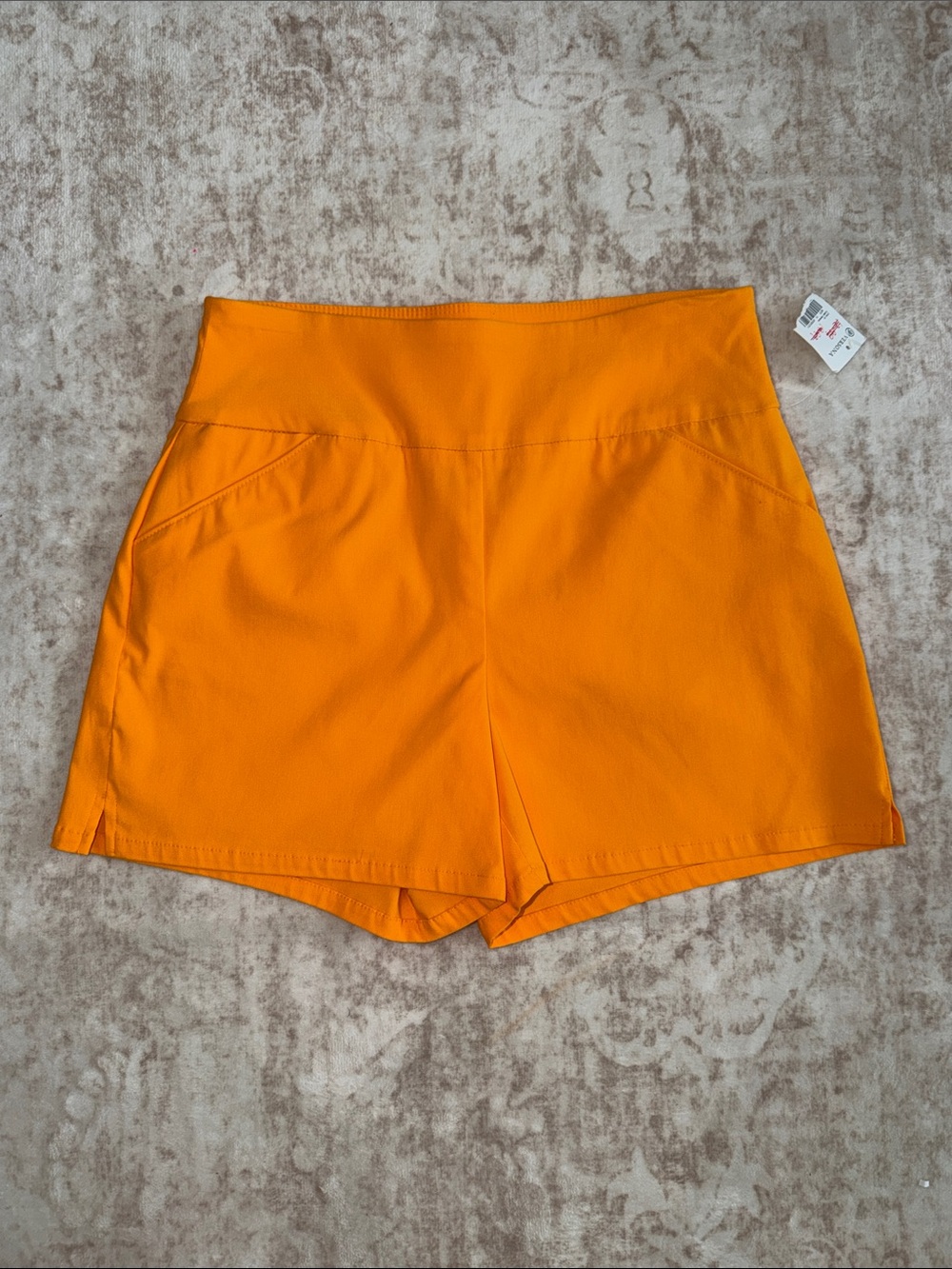 Bright Orange High-Waist Women’s Shorts